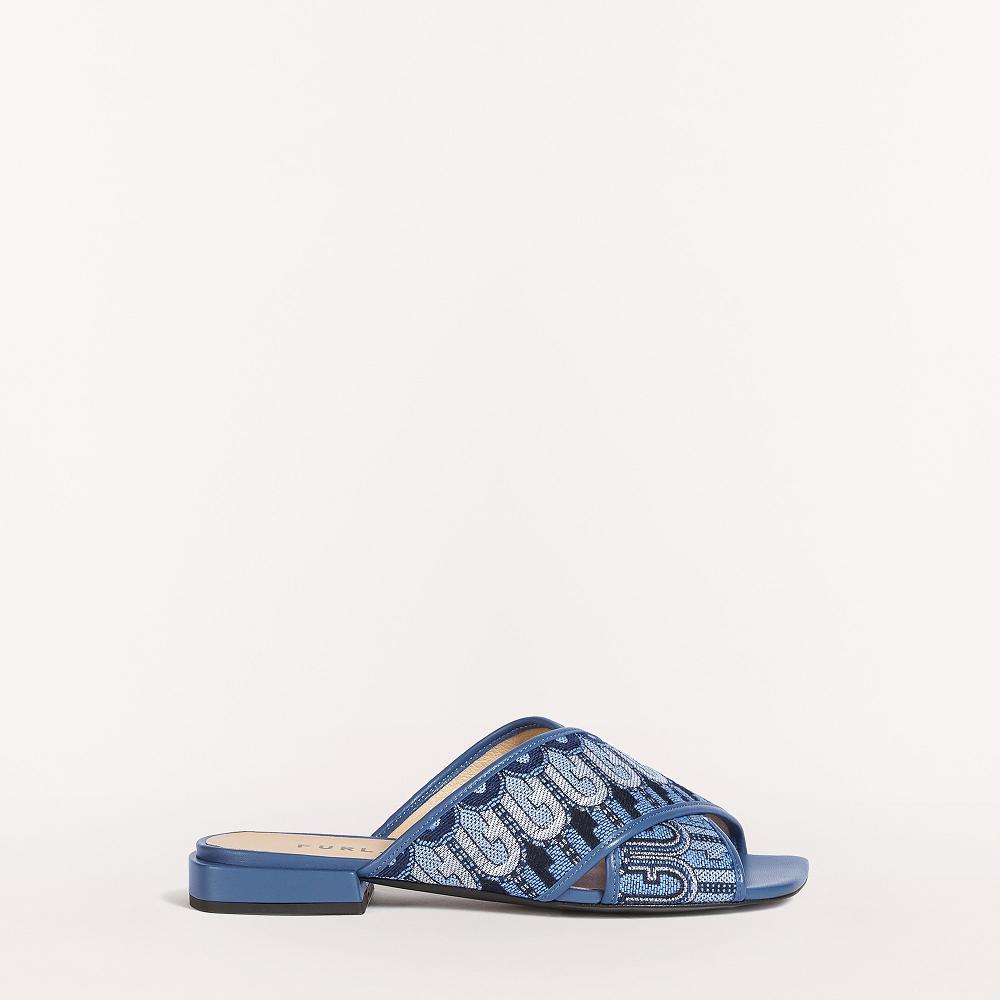 Sandalias Furla Colombia - Cross Zapatos Mujer Azules 257493XSK